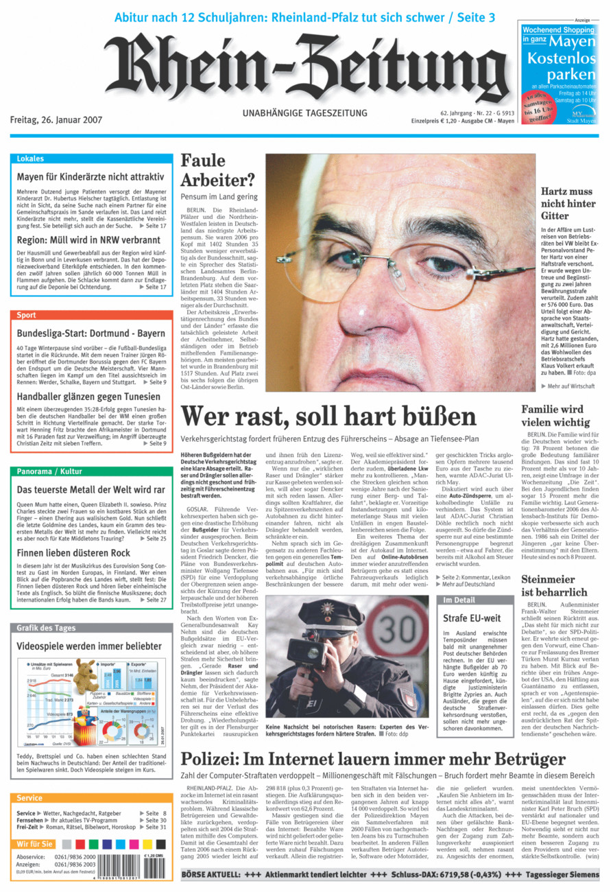 Rhein-Zeitung Andernach & Mayen vom Freitag, 26.01.2007