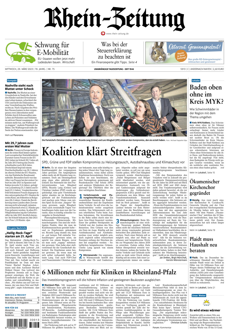 Rhein-Zeitung Andernach & Mayen vom Mittwoch, 29.03.2023