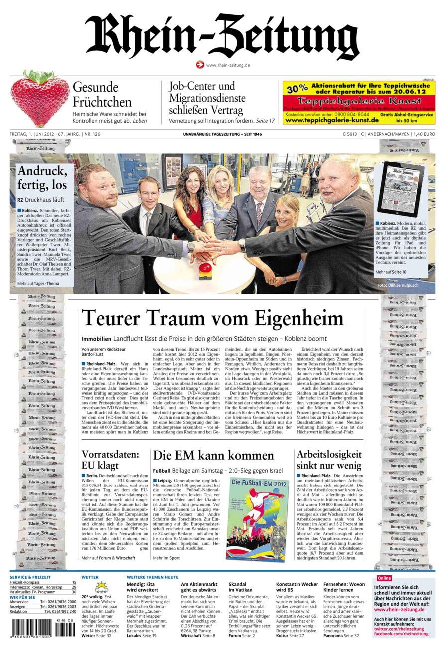 Rhein-Zeitung Andernach & Mayen vom Freitag, 01.06.2012