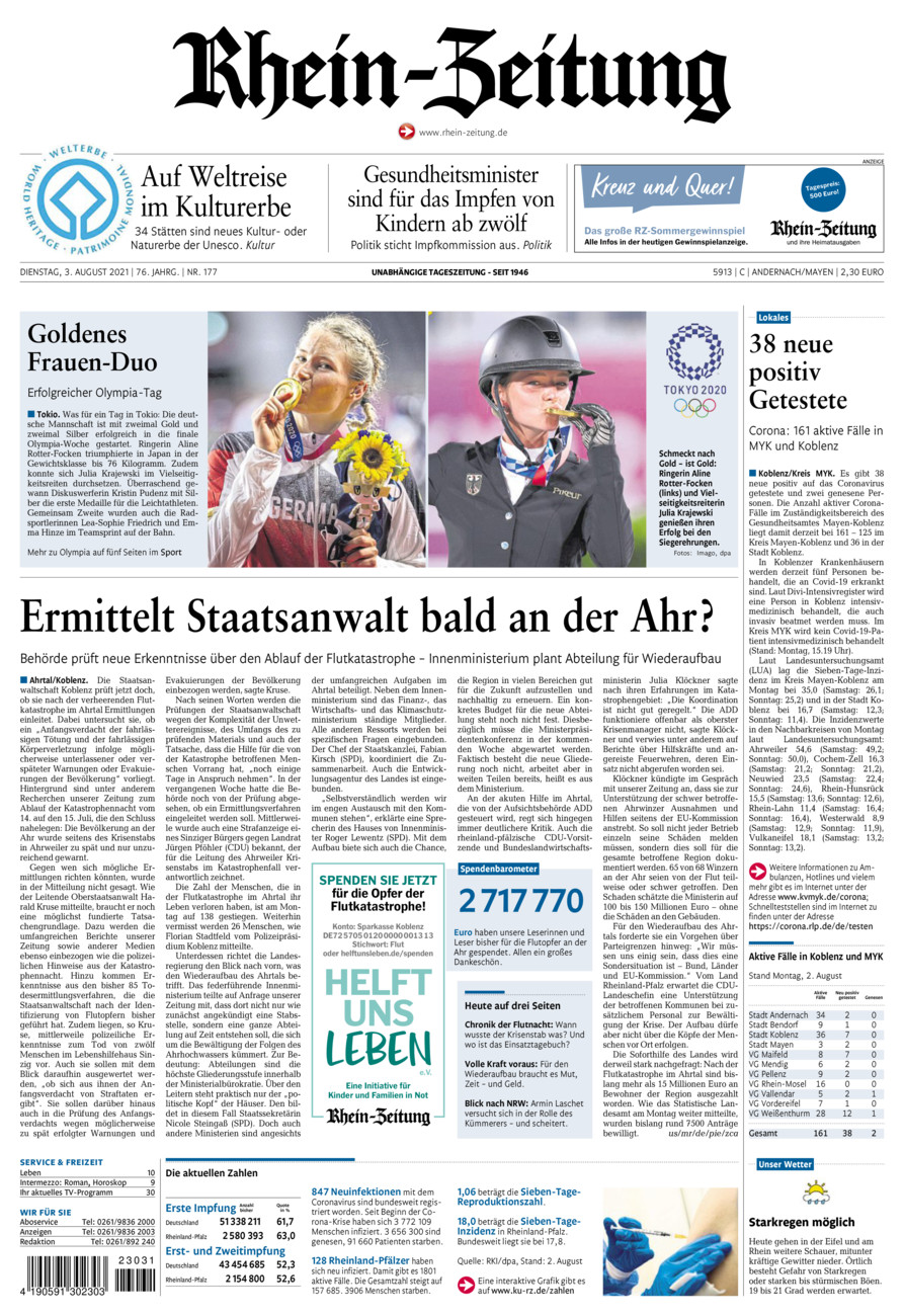 Rhein-Zeitung Andernach & Mayen vom Dienstag, 03.08.2021