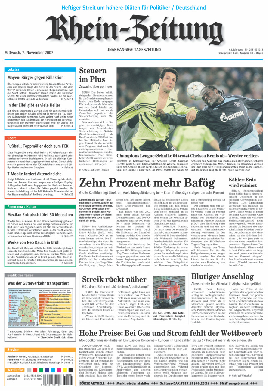 Rhein-Zeitung Andernach & Mayen vom Mittwoch, 07.11.2007