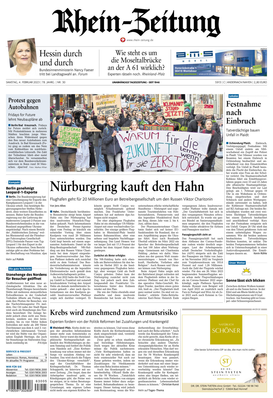 Rhein-Zeitung Andernach & Mayen vom Samstag, 04.02.2023