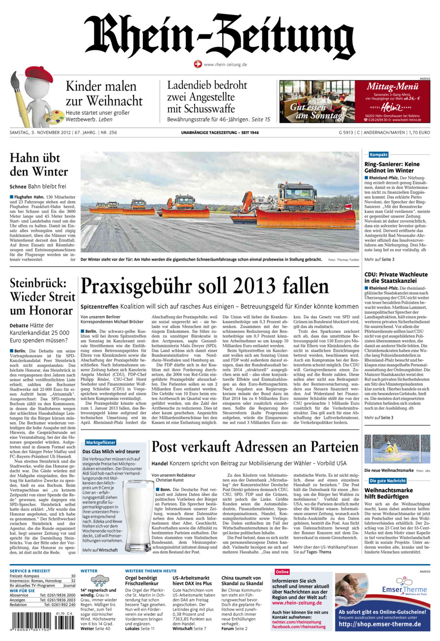 Rhein-Zeitung Andernach & Mayen vom Samstag, 03.11.2012