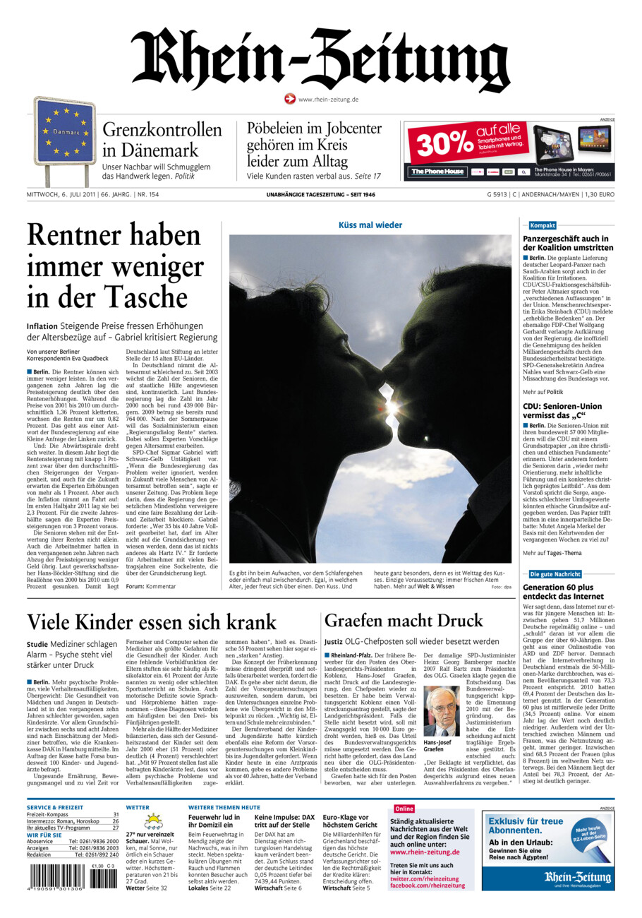 Rhein-Zeitung Andernach & Mayen vom Mittwoch, 06.07.2011