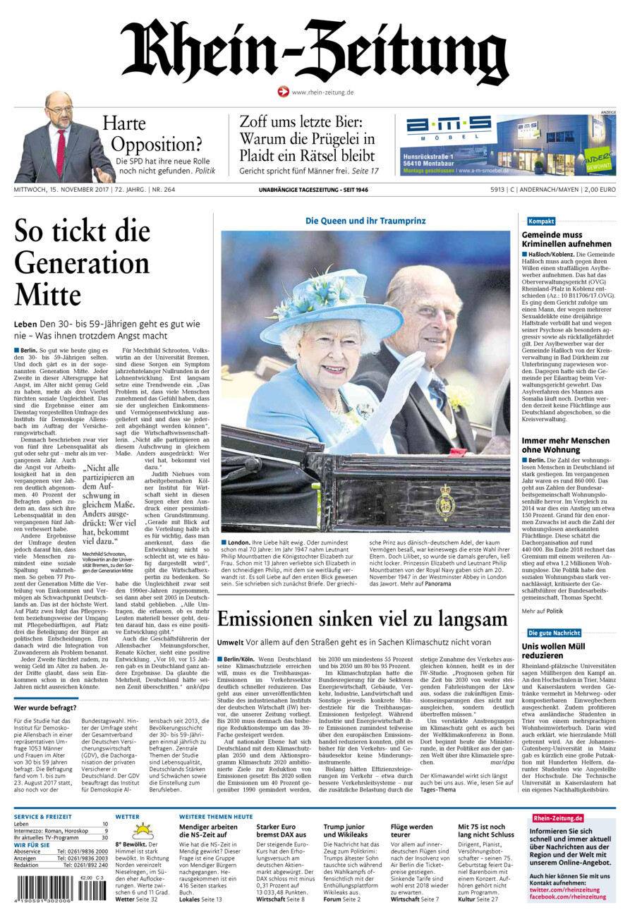 Rhein-Zeitung Andernach & Mayen vom Mittwoch, 15.11.2017