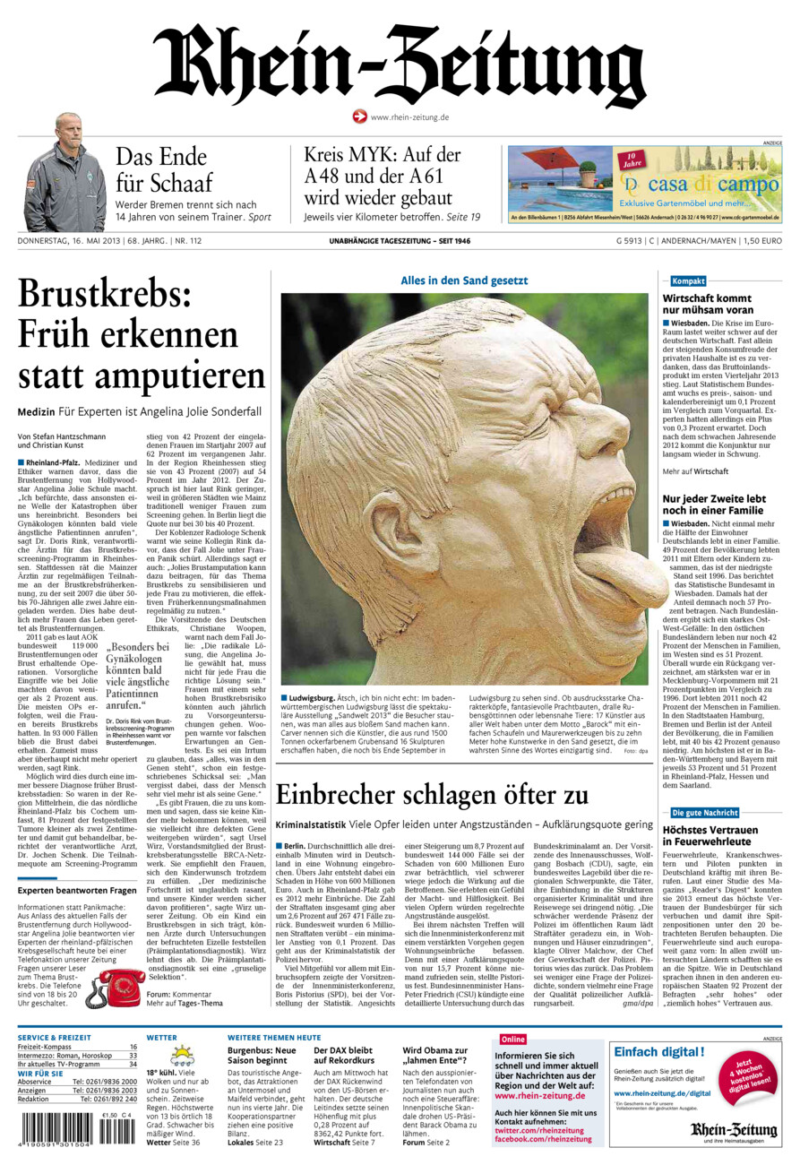 Rhein-Zeitung Andernach & Mayen vom Donnerstag, 16.05.2013