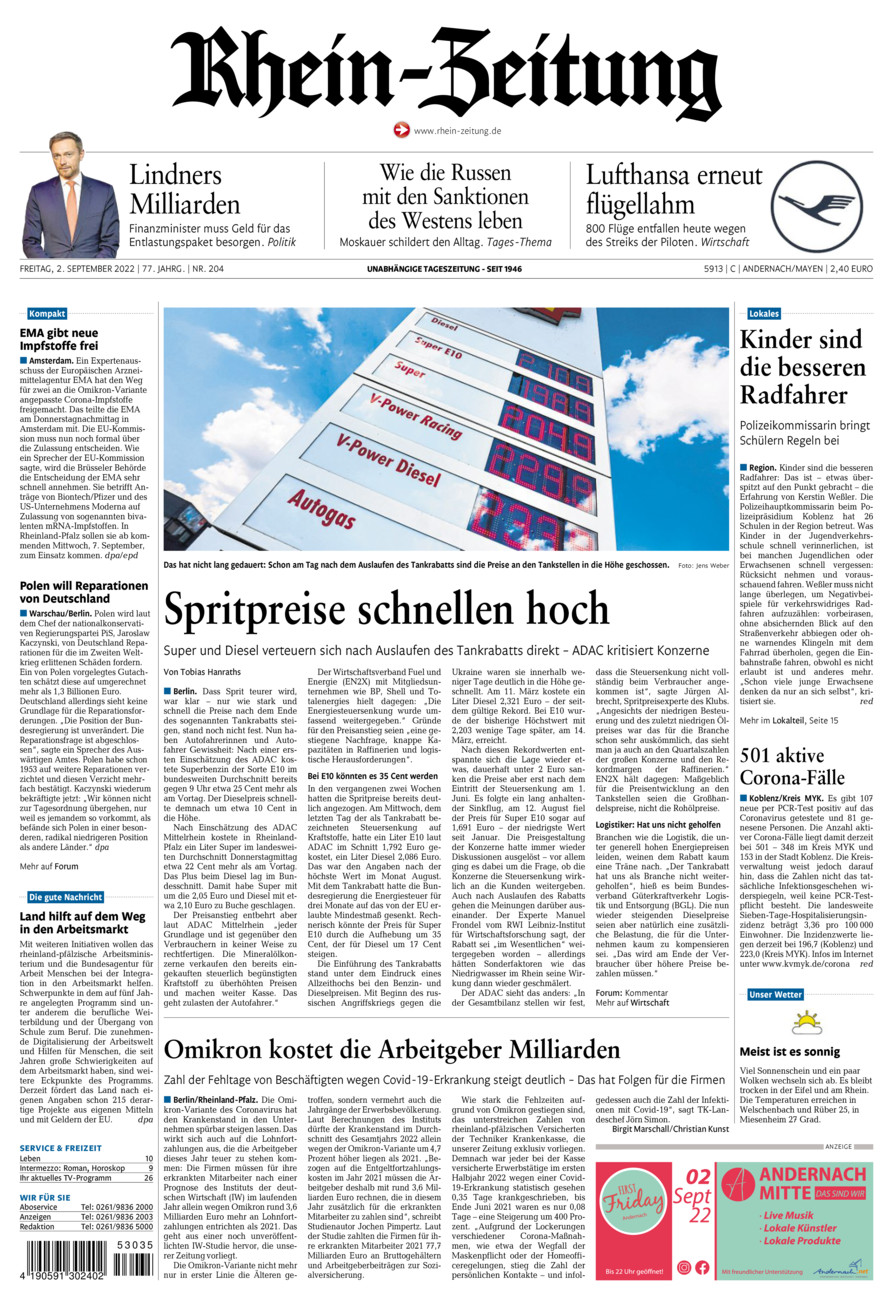 Rhein-Zeitung Andernach & Mayen vom Freitag, 02.09.2022