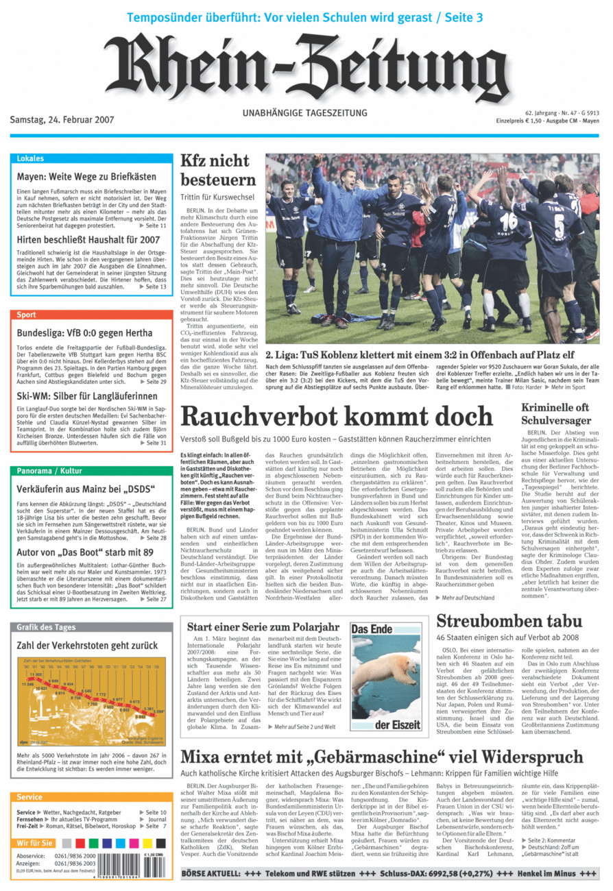 Rhein-Zeitung Andernach & Mayen vom Samstag, 24.02.2007