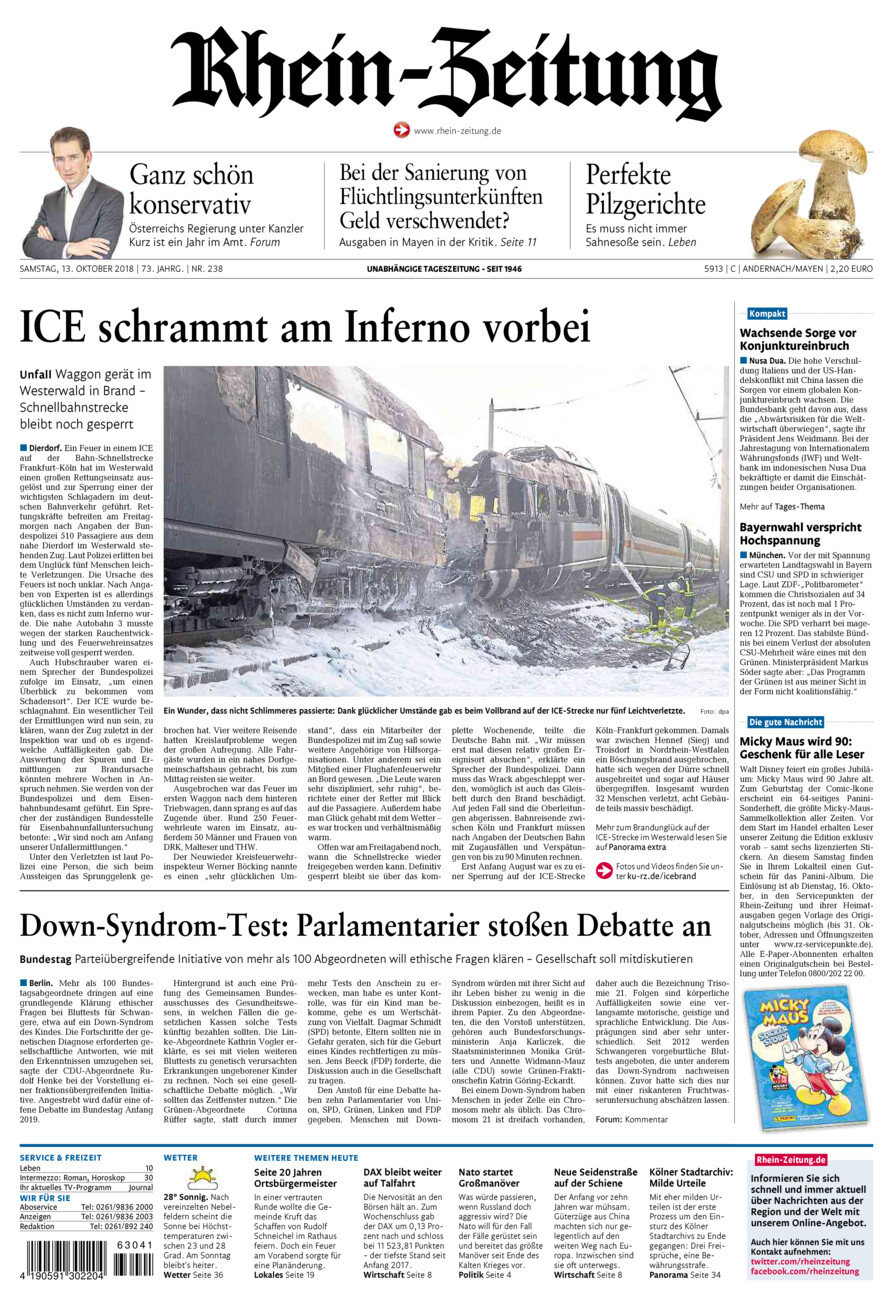 Rhein-Zeitung Andernach & Mayen vom Samstag, 13.10.2018