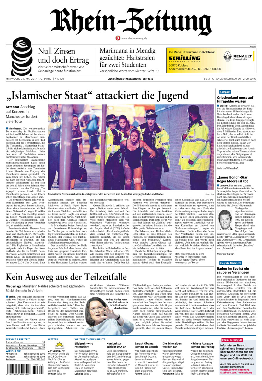 Rhein-Zeitung Andernach & Mayen vom Mittwoch, 24.05.2017