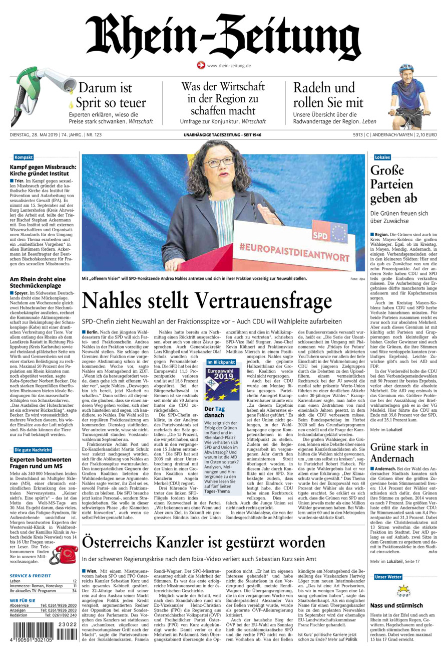 Rhein-Zeitung Andernach & Mayen vom Dienstag, 28.05.2019