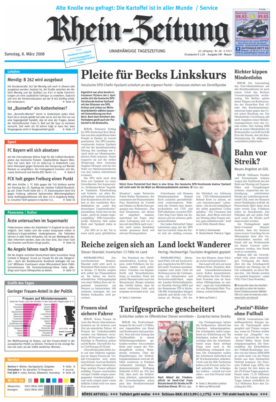 Rhein-Zeitung Andernach & Mayen vom Samstag, 08.03.2008