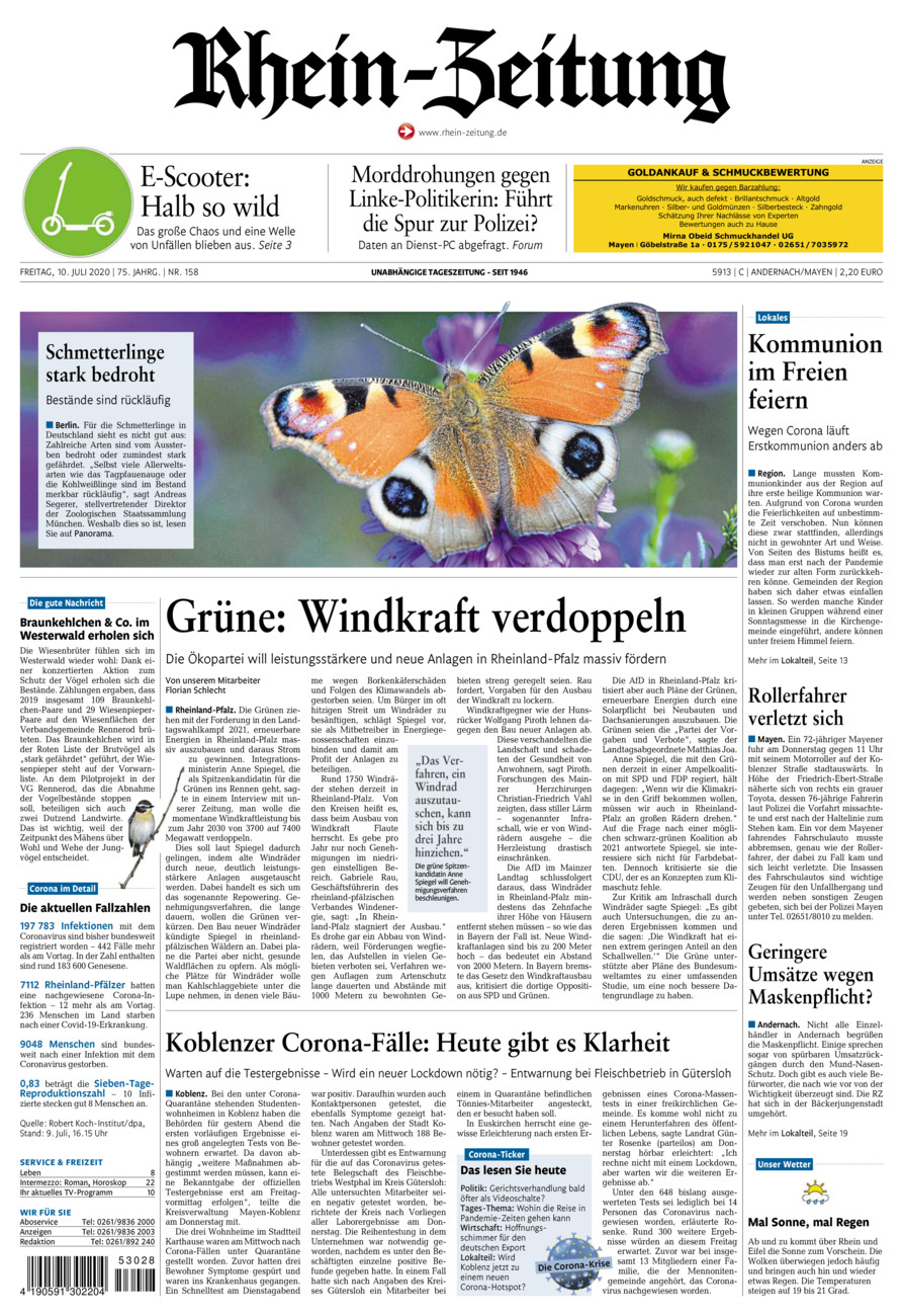 Rhein-Zeitung Andernach & Mayen vom Freitag, 10.07.2020