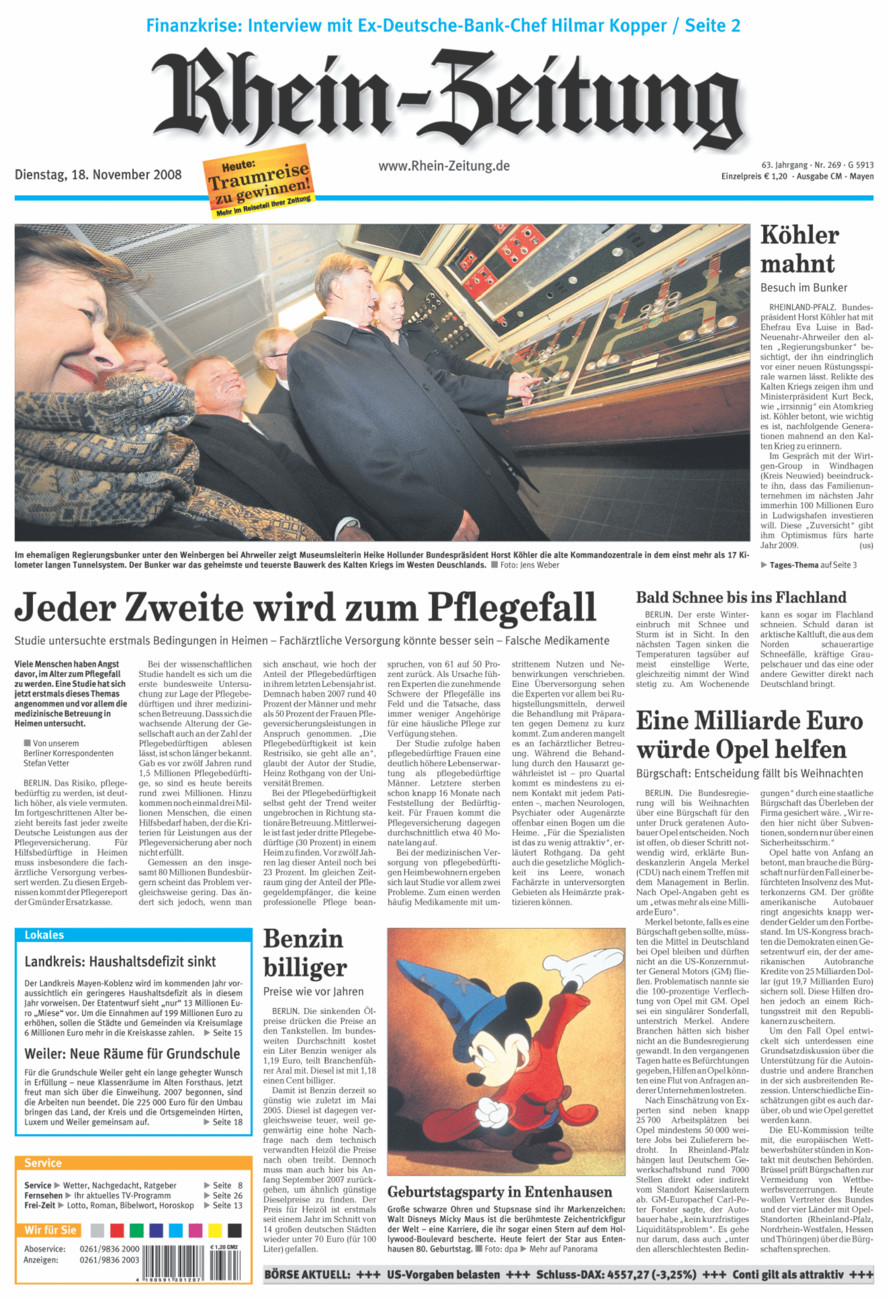 Rhein-Zeitung Andernach & Mayen vom Dienstag, 18.11.2008