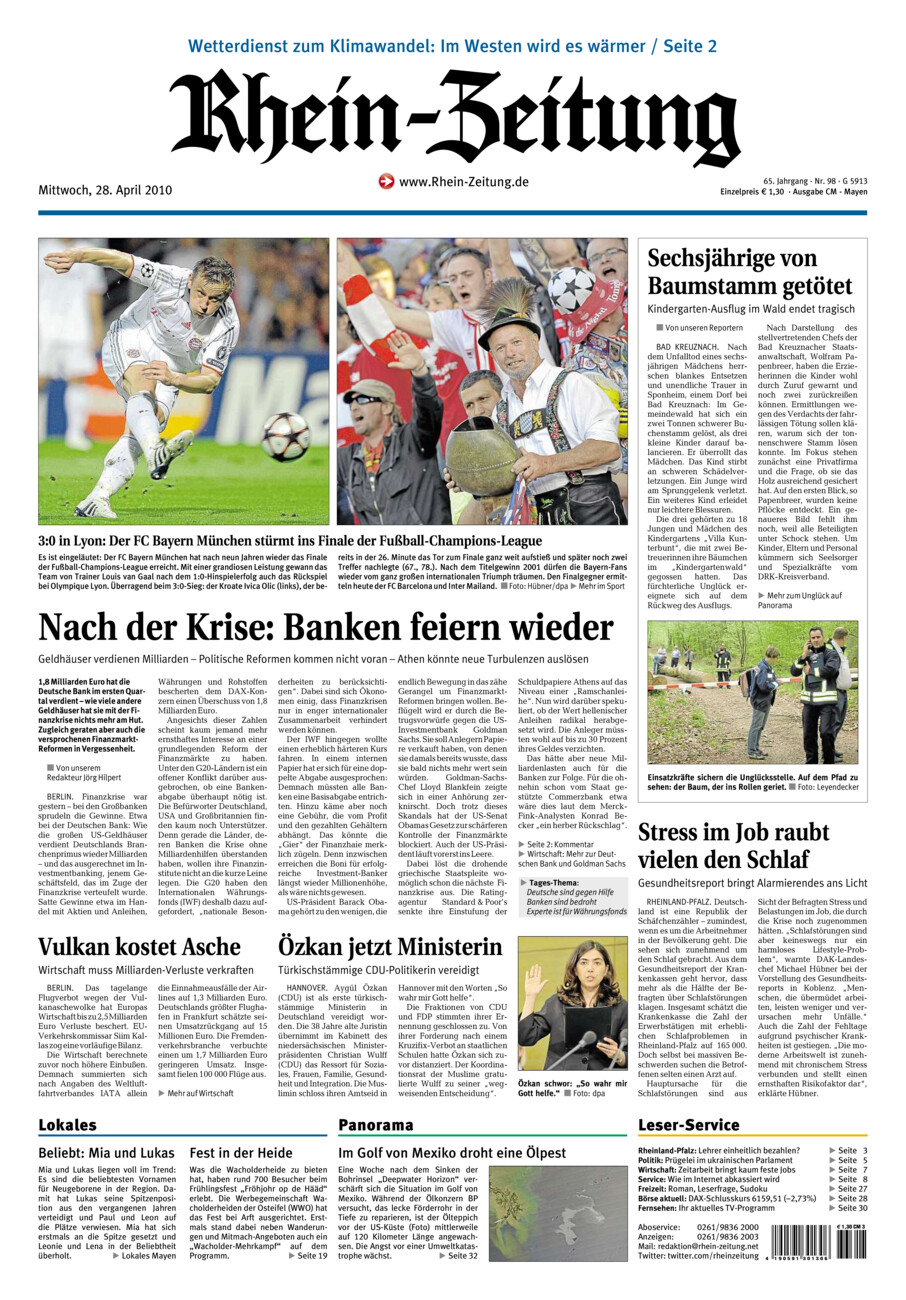 Rhein-Zeitung Andernach & Mayen vom Mittwoch, 28.04.2010