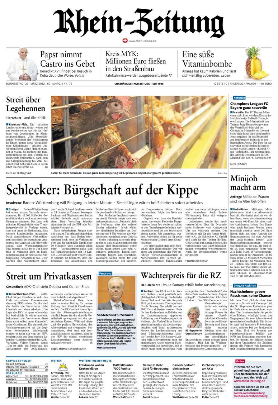 Rhein-Zeitung Andernach & Mayen vom Donnerstag, 29.03.2012