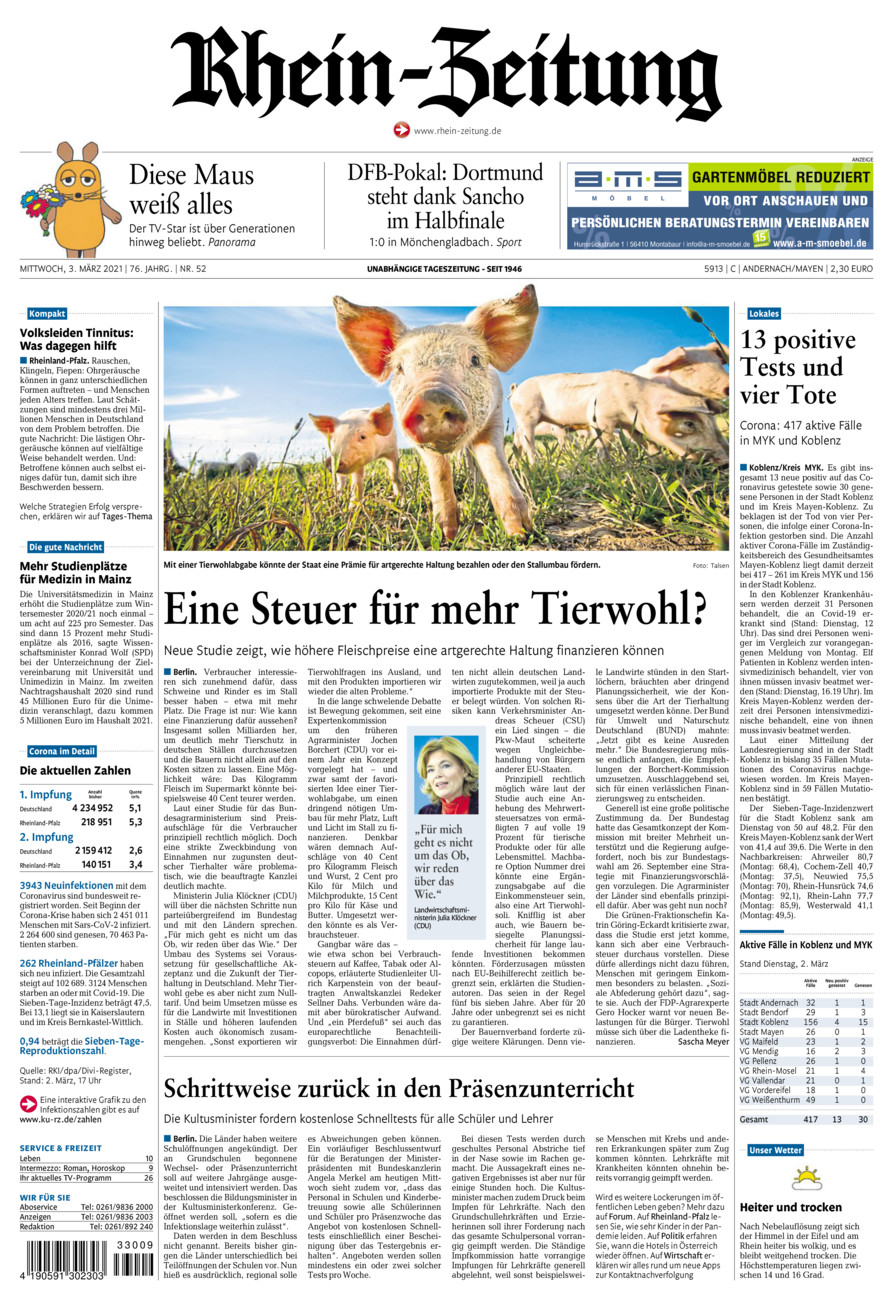 Rhein-Zeitung Andernach & Mayen vom Mittwoch, 03.03.2021