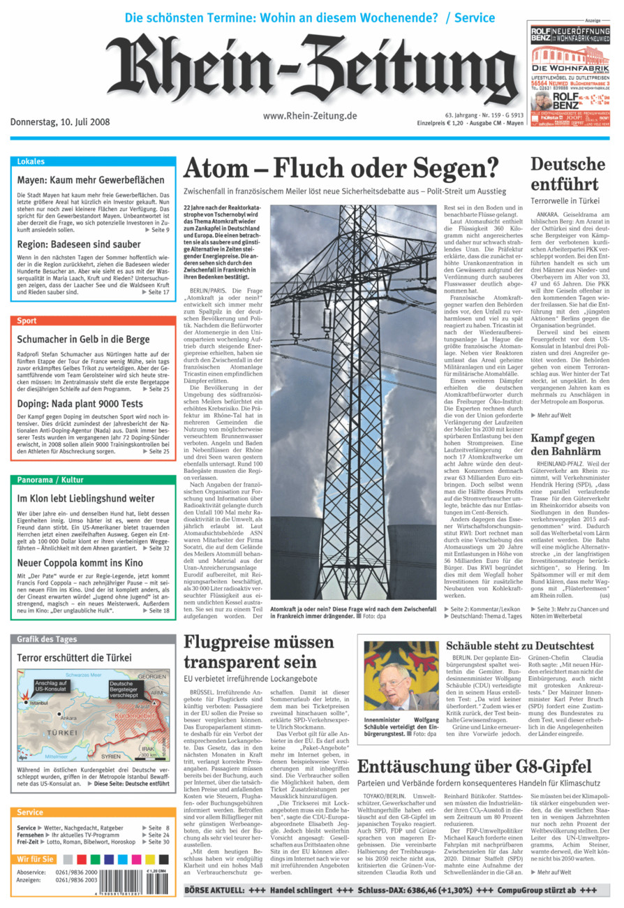 Rhein-Zeitung Andernach & Mayen vom Donnerstag, 10.07.2008