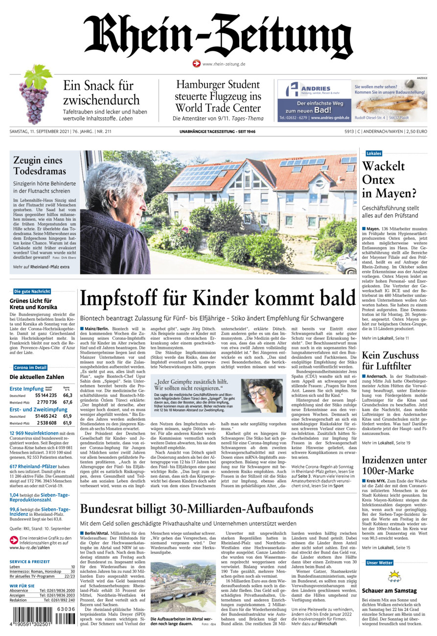 Rhein-Zeitung Andernach & Mayen vom Samstag, 11.09.2021