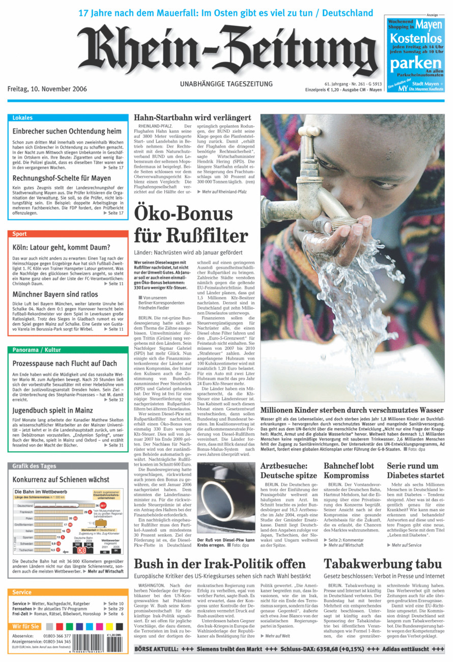 Rhein-Zeitung Andernach & Mayen vom Freitag, 10.11.2006