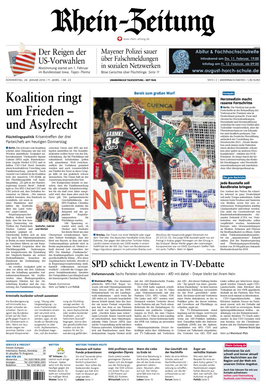 Rhein-Zeitung Andernach & Mayen vom Donnerstag, 28.01.2016