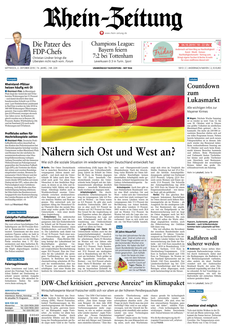 Rhein-Zeitung Andernach & Mayen vom Mittwoch, 02.10.2019