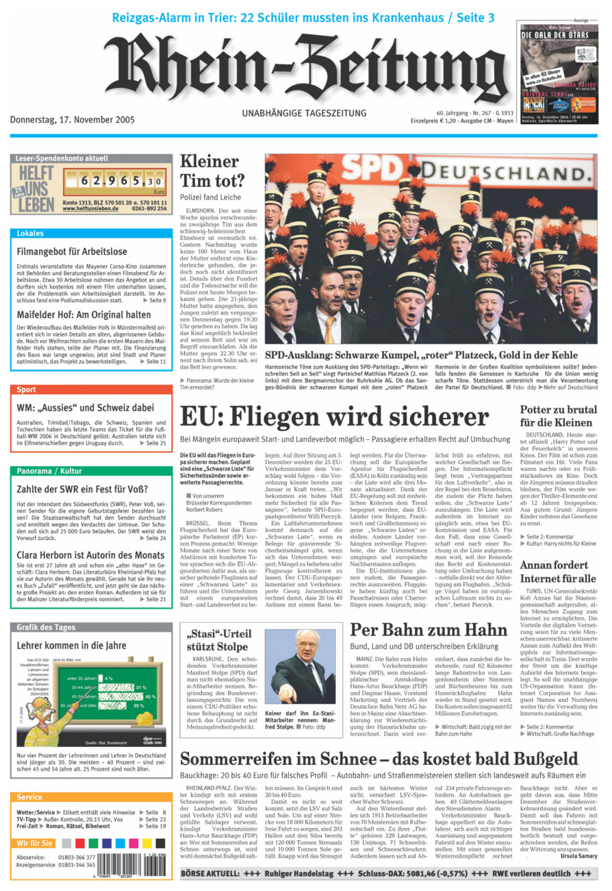 Rhein-Zeitung Andernach & Mayen vom Donnerstag, 17.11.2005