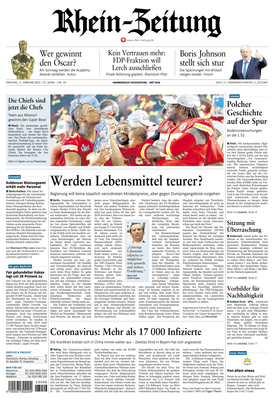 Rhein-Zeitung Andernach & Mayen vom Dienstag, 04.02.2020