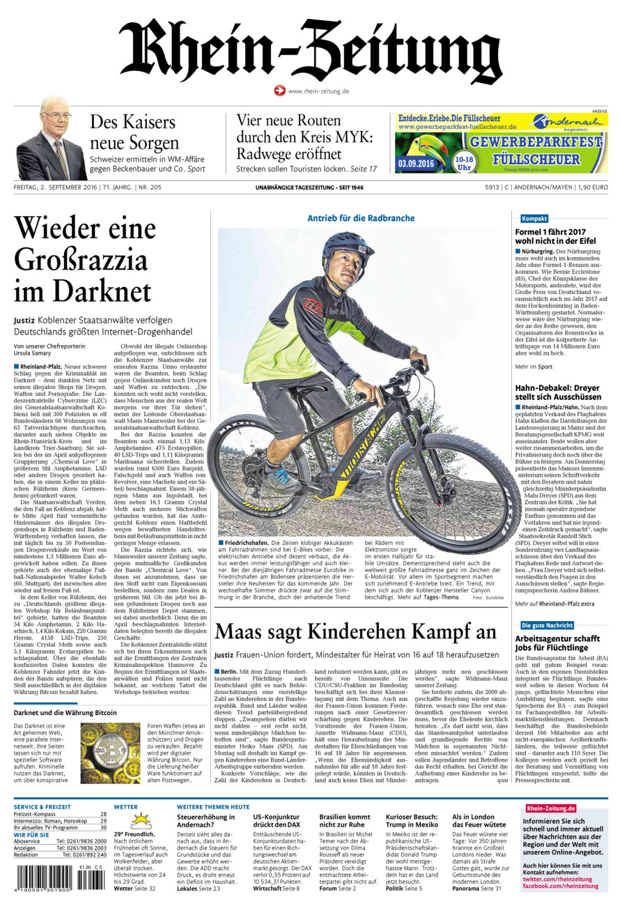 Rhein-Zeitung Andernach & Mayen vom Freitag, 02.09.2016