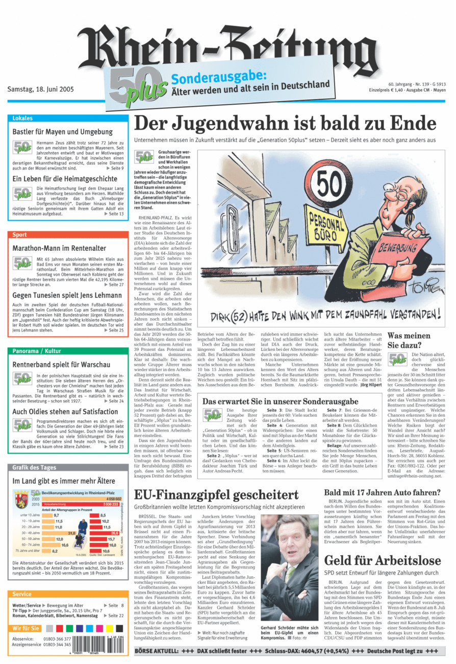 Rhein-Zeitung Andernach & Mayen vom Samstag, 18.06.2005