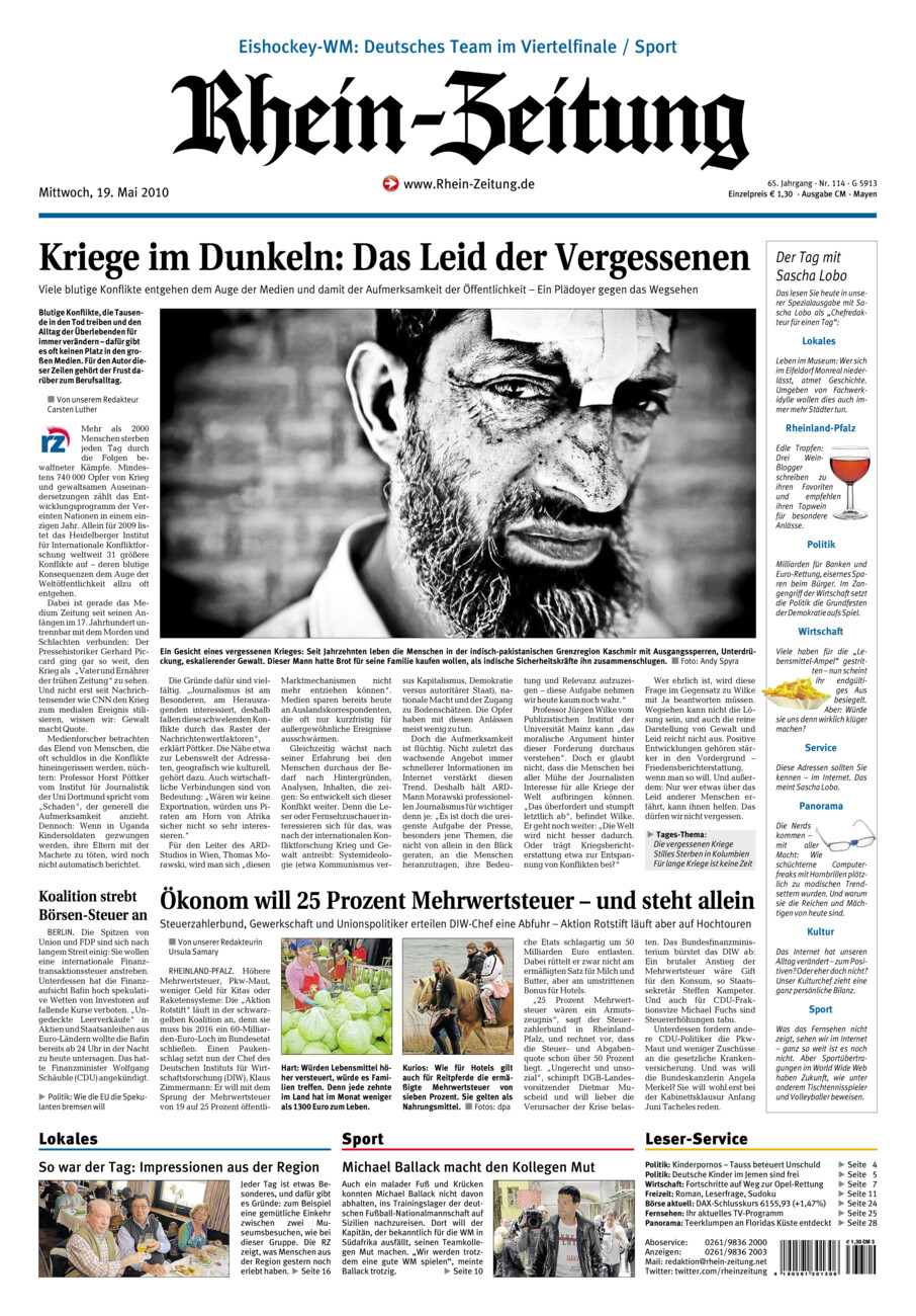 Rhein-Zeitung Andernach & Mayen vom Mittwoch, 19.05.2010