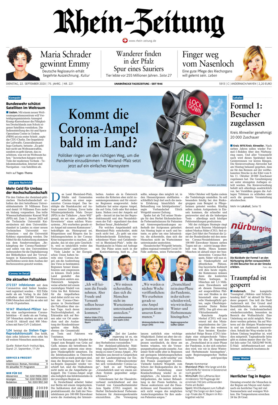 Rhein-Zeitung Andernach & Mayen vom Dienstag, 22.09.2020