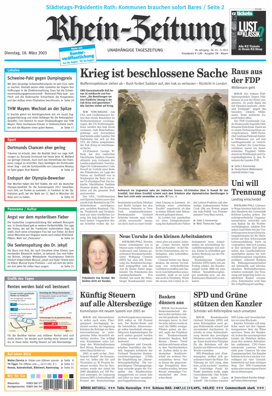 Rhein-Zeitung Andernach & Mayen vom Dienstag, 18.03.2003