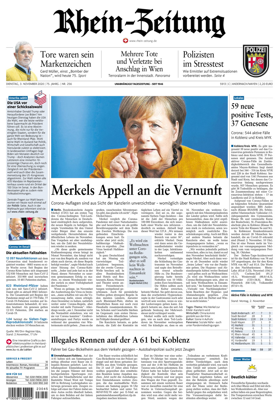 Rhein-Zeitung Andernach & Mayen vom Dienstag, 03.11.2020