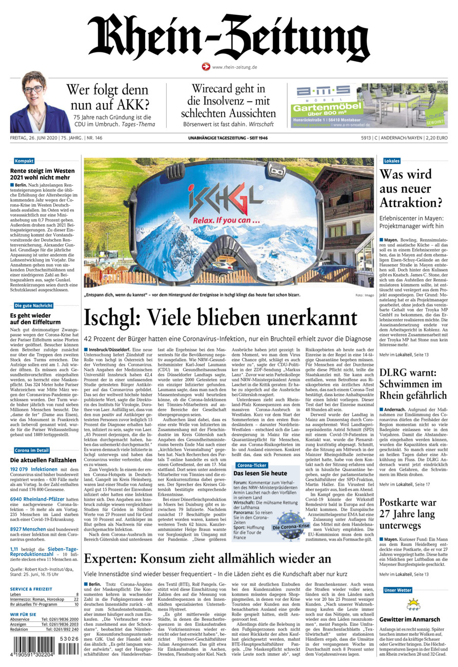 Rhein-Zeitung Andernach & Mayen vom Freitag, 26.06.2020