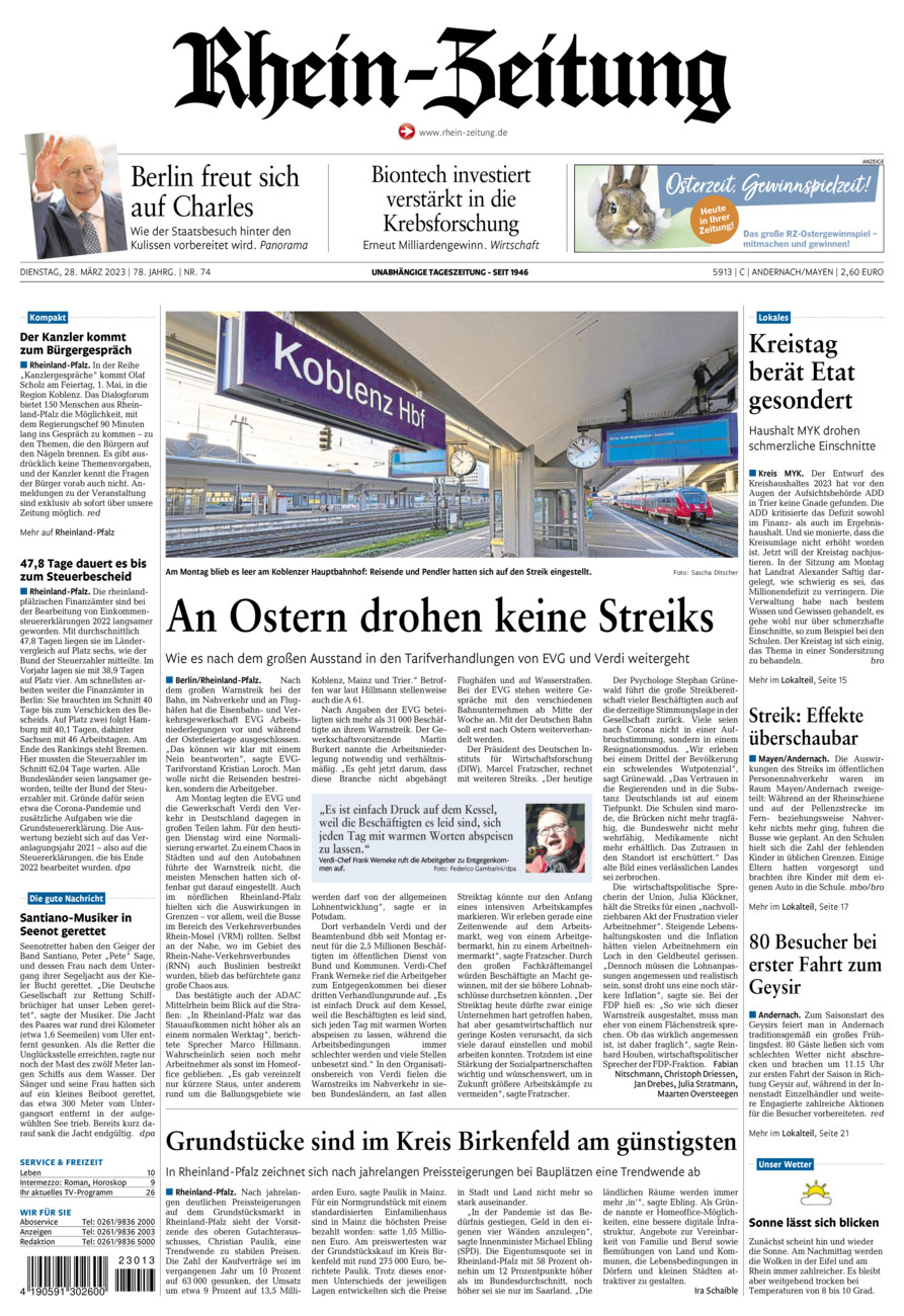 Rhein-Zeitung Andernach & Mayen vom Dienstag, 28.03.2023