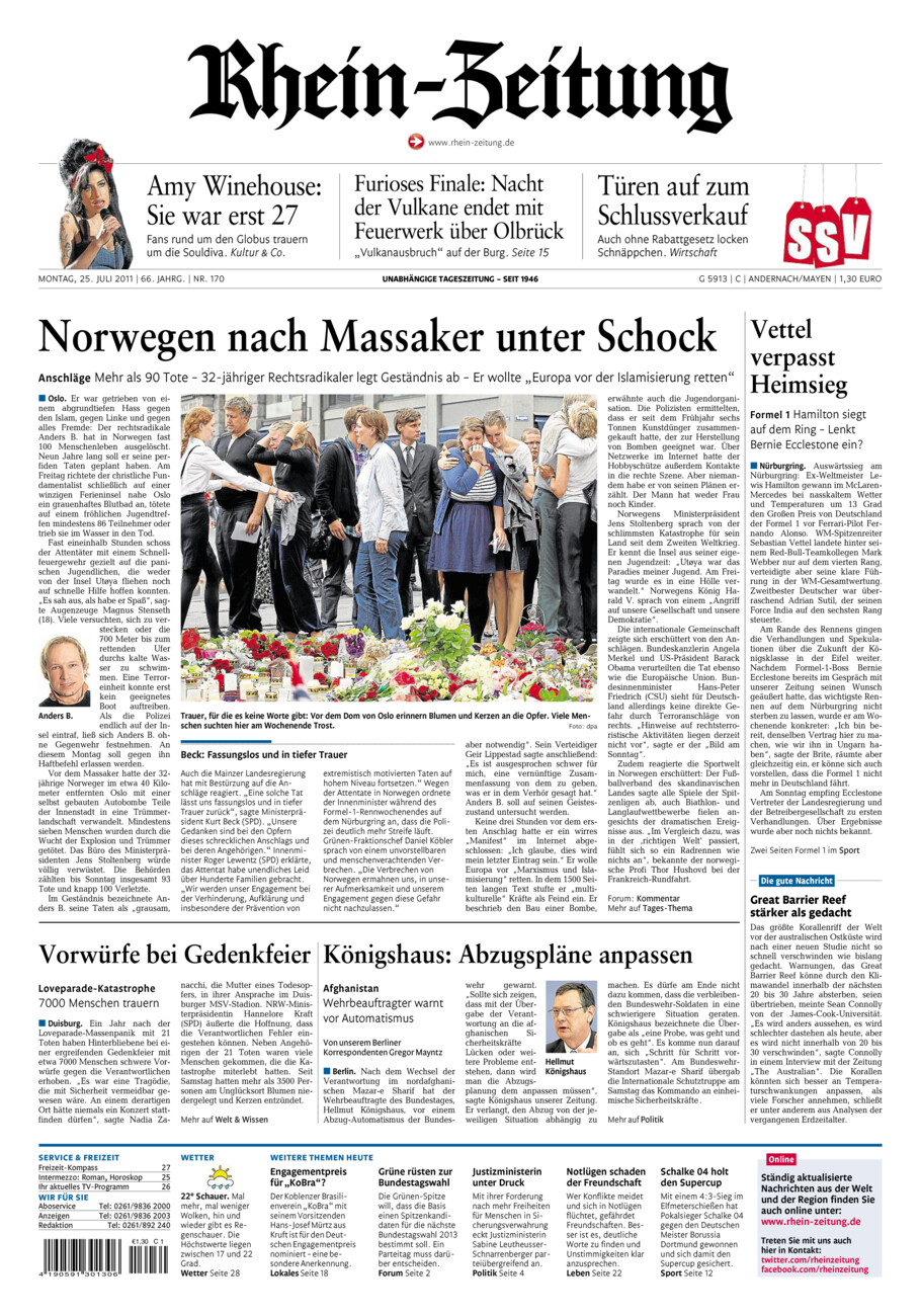 Rhein-Zeitung Andernach & Mayen vom Montag, 25.07.2011