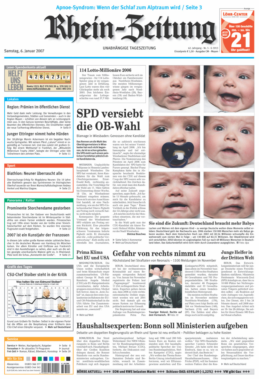 Rhein-Zeitung Andernach & Mayen vom Samstag, 06.01.2007