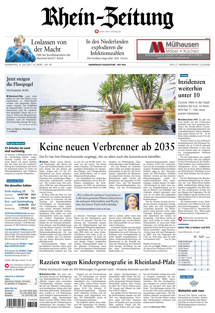Rhein-Zeitung Andernach & Mayen vom Donnerstag, 15.07.2021
