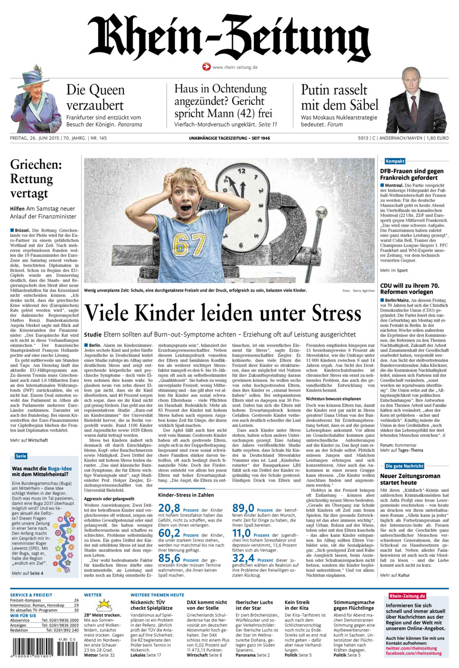 Rhein-Zeitung Andernach & Mayen vom Freitag, 26.06.2015