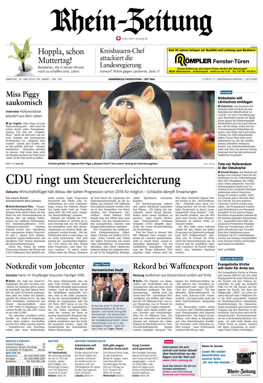 Rhein-Zeitung Andernach & Mayen vom Samstag, 10.05.2014