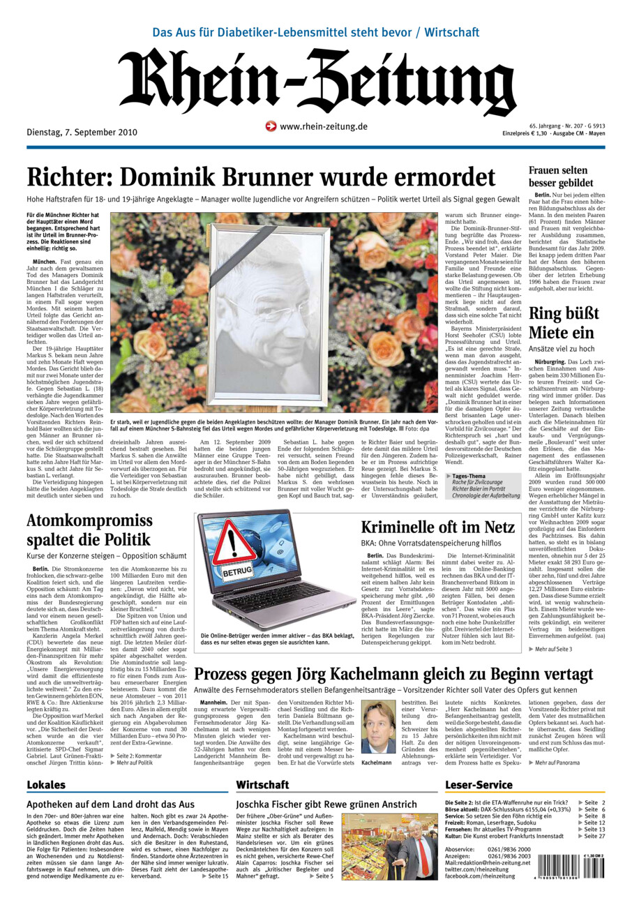 Rhein-Zeitung Andernach & Mayen vom Dienstag, 07.09.2010