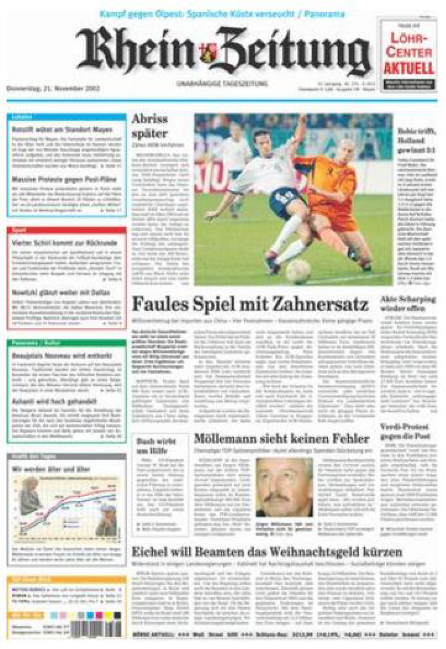 Rhein-Zeitung Andernach & Mayen vom Donnerstag, 21.11.2002