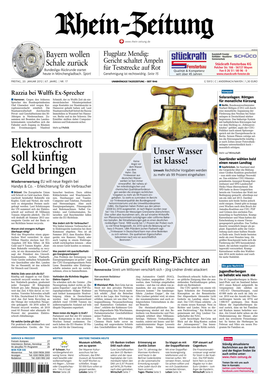 Rhein-Zeitung Andernach & Mayen vom Freitag, 20.01.2012