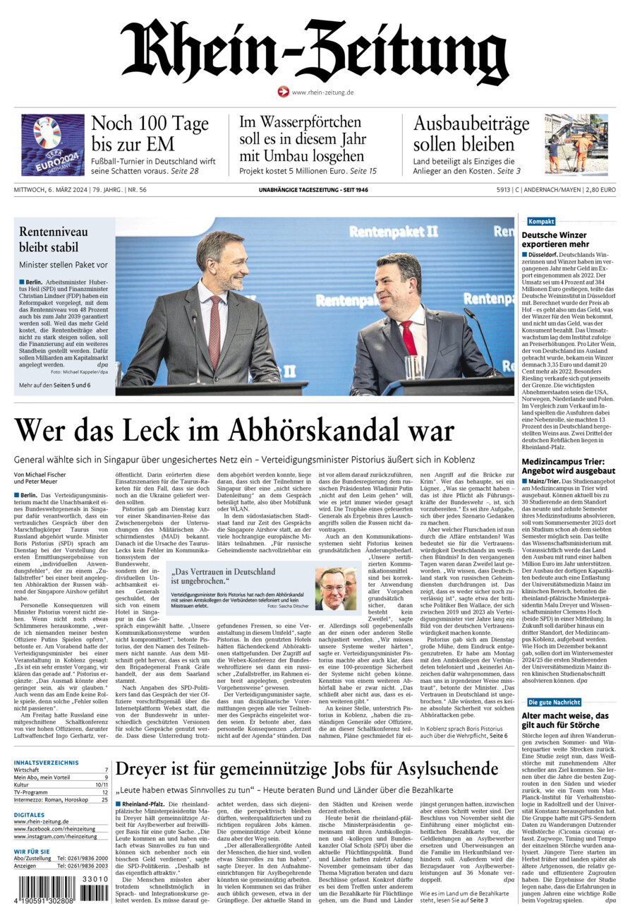 Rhein-Zeitung Andernach & Mayen vom Mittwoch, 06.03.2024