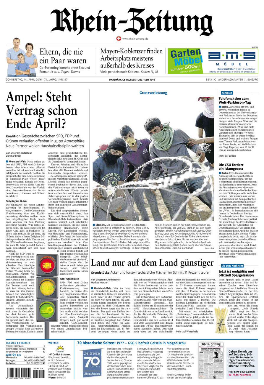 Rhein-Zeitung Andernach & Mayen vom Donnerstag, 14.04.2016