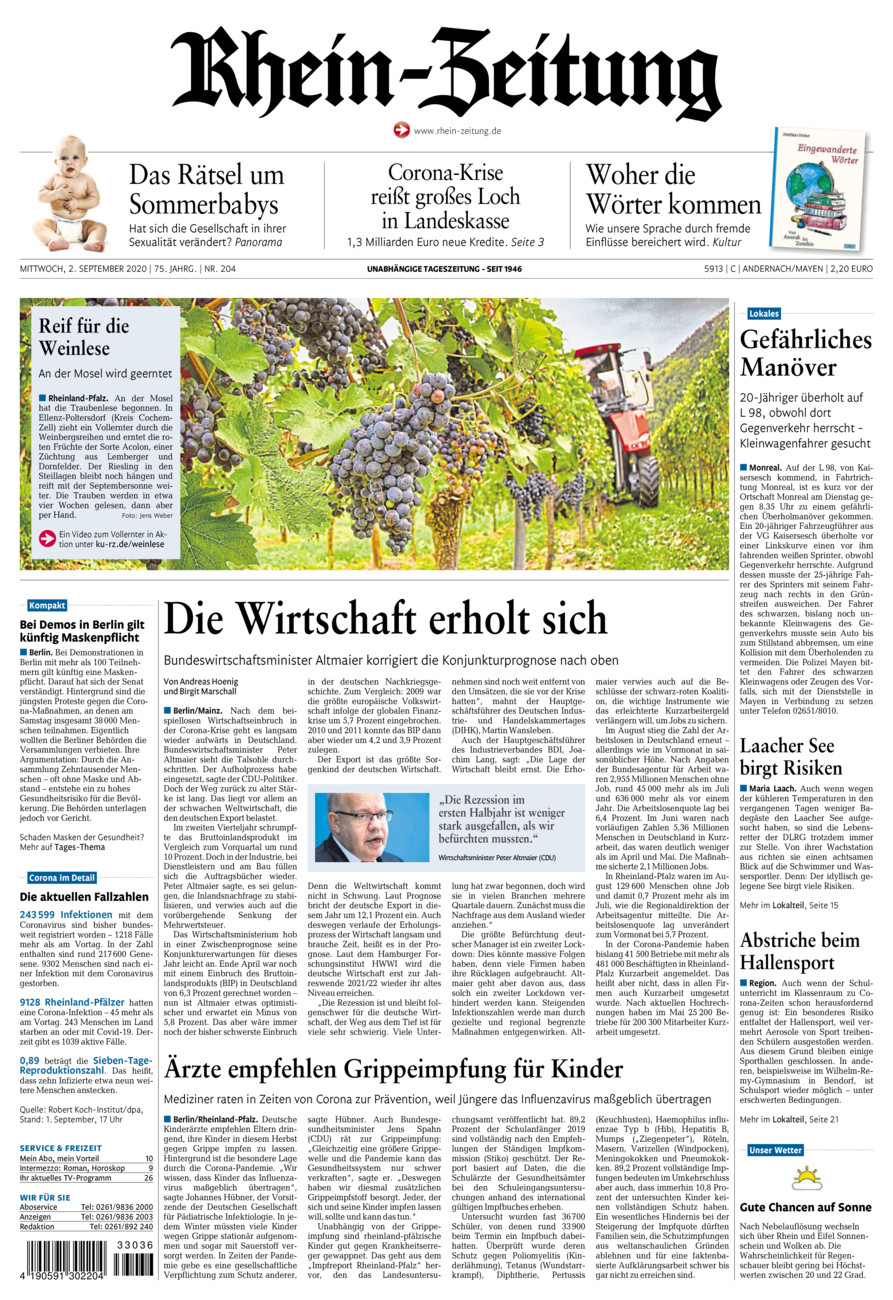 Rhein-Zeitung Andernach & Mayen vom Mittwoch, 02.09.2020