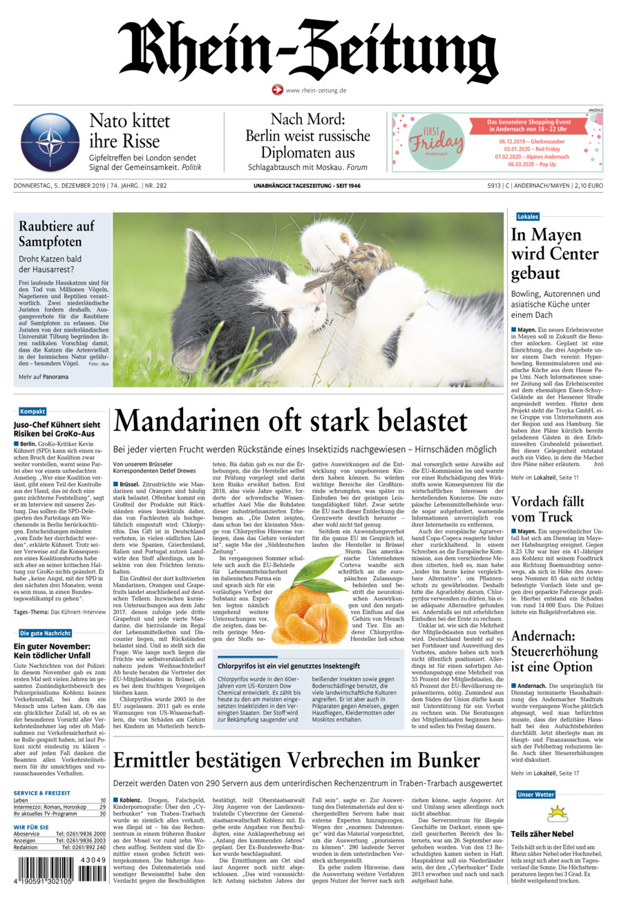 Rhein-Zeitung Andernach & Mayen vom Donnerstag, 05.12.2019