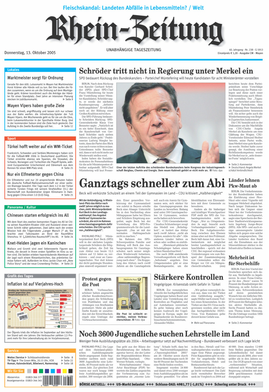 Rhein-Zeitung Andernach & Mayen vom Donnerstag, 13.10.2005