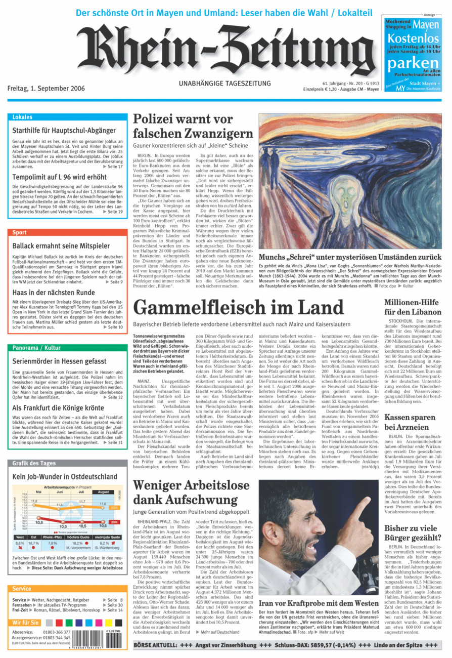 Rhein-Zeitung Andernach & Mayen vom Freitag, 01.09.2006